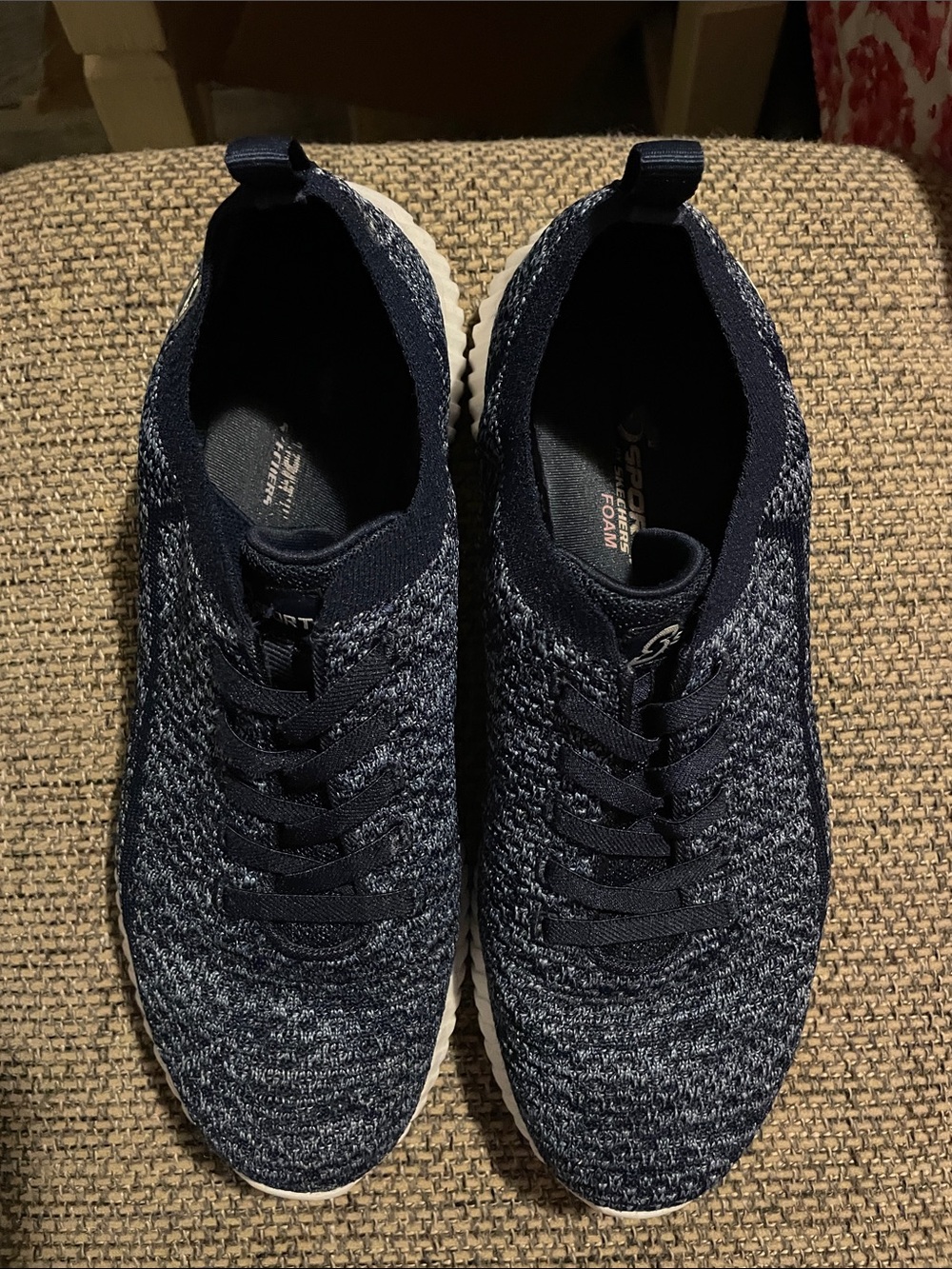 Skechers Women’s Navy Knit Slip on Sneakers